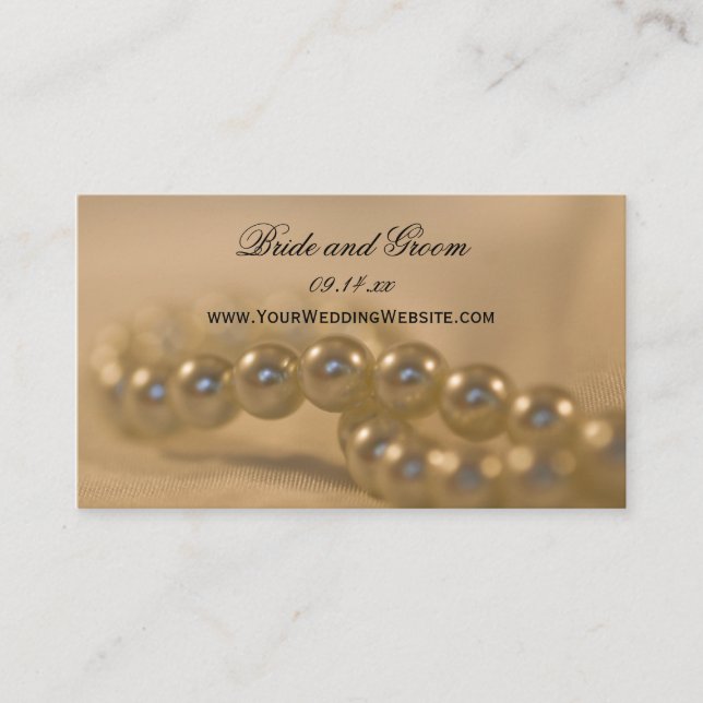 Twisted Pearls Wedding Website Card (Front)