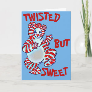 Twisted Peppermint Polar Bear Holiday Card