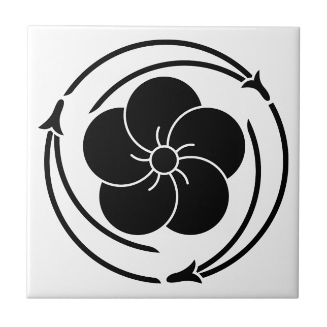 Twisted plum blossom in pine needles ring tile (Front)