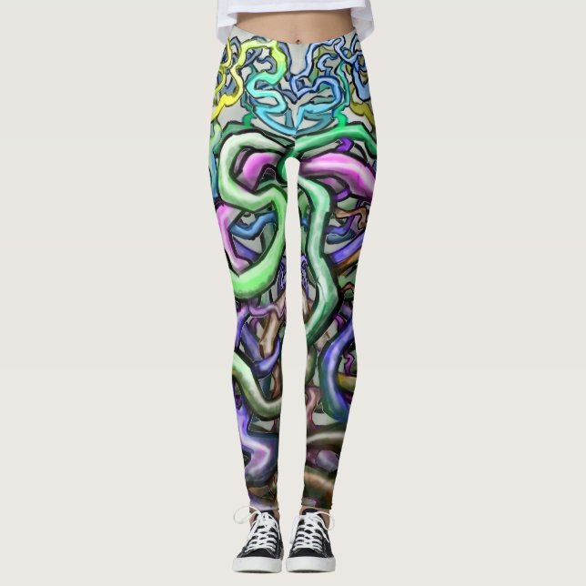 Twisted Rainbow Vines Leggings (Front)