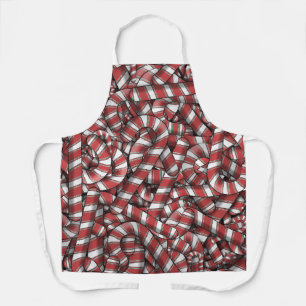Twisted Red Striped Abstract Candy Canes Apron
