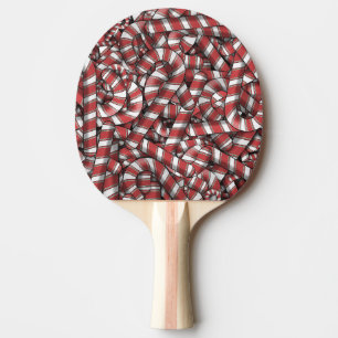 Twisted Red Striped Abstract Candy Canes Ping Pong Paddle