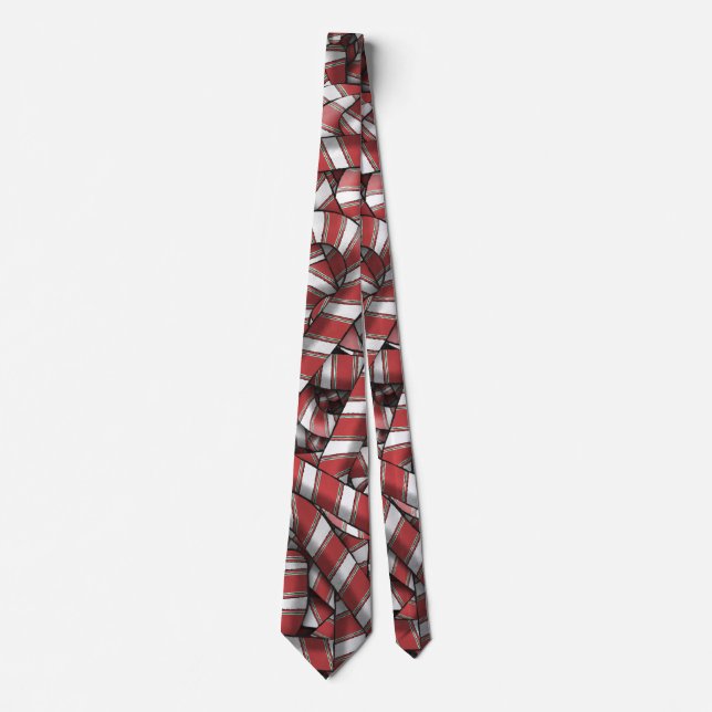 Twisted Red Striped Abstract Candy Canes Tie (Front)
