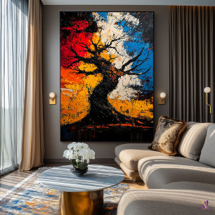 Twisted Resilience – Expressionist Abstract Tree A Poster