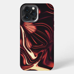 Twisted shapes in red that look like matte metal iPhone 13 pro max case
