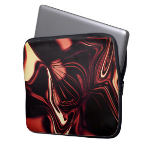 Twisted shapes in red that look like matte metal   laptop sleeve