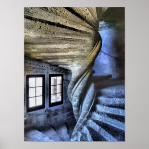 Twisted Spiral Staircase, France Poster