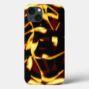 Twisted streaks burnt yellow looks velvety iPhone 13 case