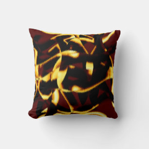 Twisted streaks burnt yellow looks velvety cushion