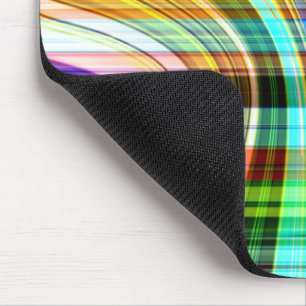 Twisted transparent coloured stripes crossing mouse mat