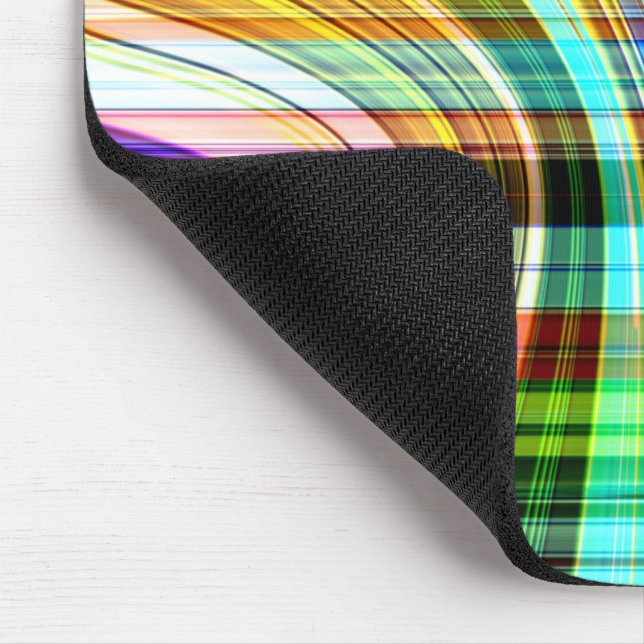 Twisted transparent coloured stripes crossing mouse mat (Corner)