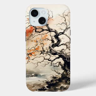 Twisted Tree Ink Painting iPhone 15 Case