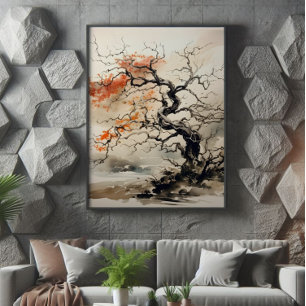 Twisted Tree Ink Painting Photo Print