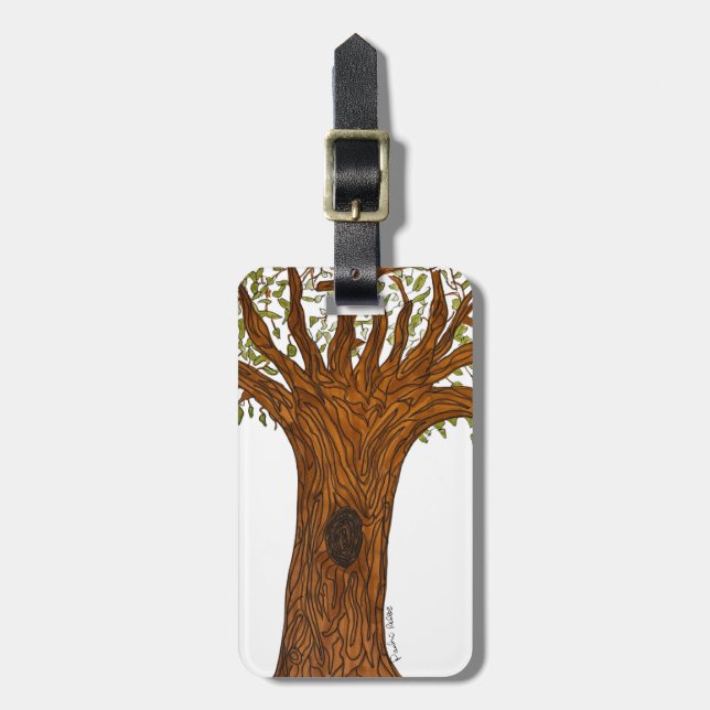 Twisted Tree Luggage Tag (Front Vertical)