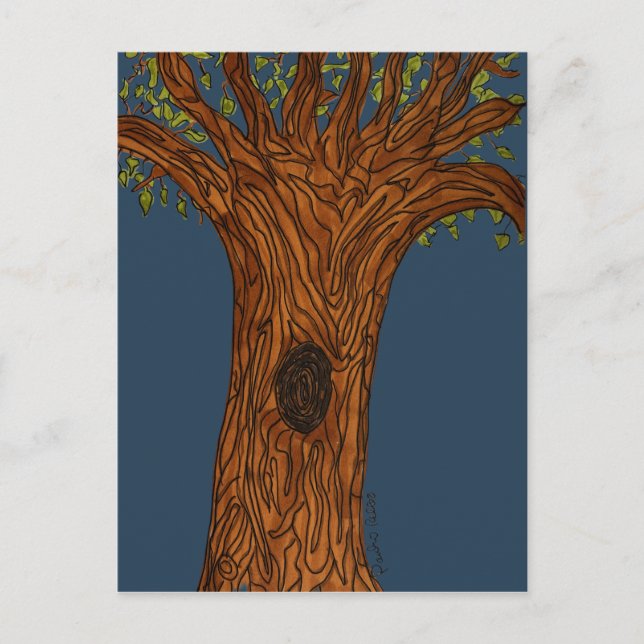 Twisted Tree with Blue background Postcard (Front)