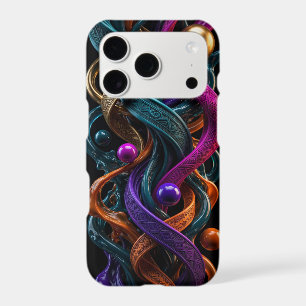 Twisted Tribal Ribbons - 3D Liquid Gold Teal 
