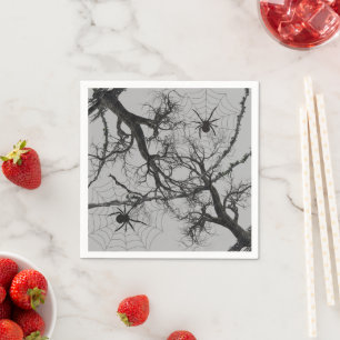 Twisted Vines and Spider Halloween  Napkin