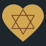 Twisted Wire Star of David Heart Sticker<br><div class="desc">Star of David - Twisted Wire Star of David is ready to be customised for your Bat or Bar Mitzvah. Add a name and date for your party celebration. Your own personalised Star of David party decorations,  apparel,  and gifts!</div>