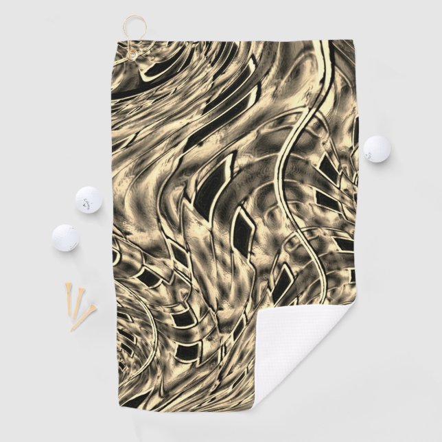 Twisted with a dark beige tone, mirror golf towel (InSitu)