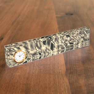 Twisted with a dark beige tone, mirror nameplate