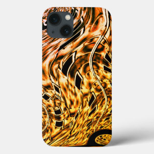 Twisted with a light shade of coral to gold iPhone 13 case