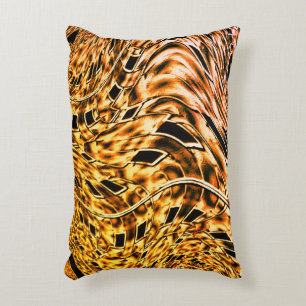 Twisted with a light shade of coral to golden decorative cushion