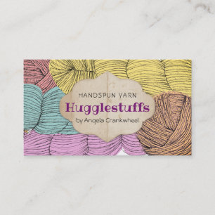 Twisted yarn hank knitting crochet business card