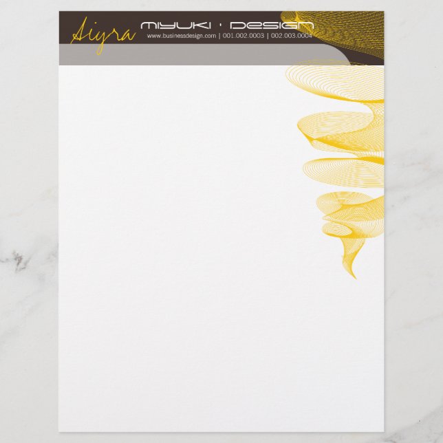 Twister Yellow Modern Designer Template Letterhead (Front)