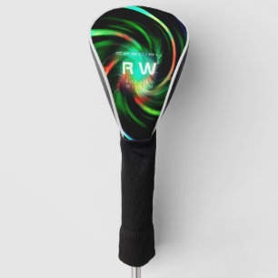 Twisting Effect Green Personalised Golf Head Cover
