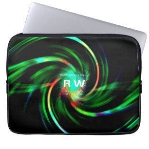 Twisting Effect Green Personalised Laptop Sleeve