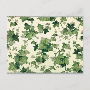 Twisting Ivy Leaves Pattern Postcard