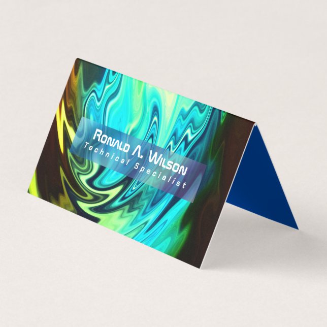 Twisting Liquid Multicolors Personalised Business Card (Front)