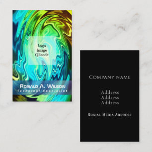 Twisting Liquid Multicolors Personalised Business Card