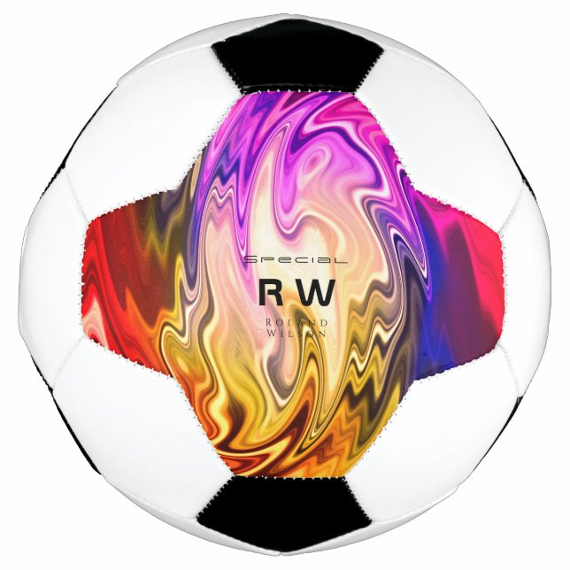Twisting Liquid Multicolors Personalised Football (Front)