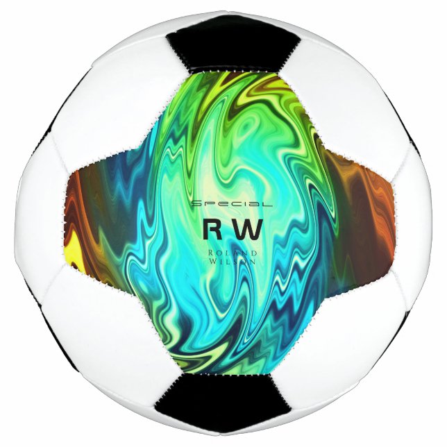 Twisting Liquid Multicolors Personalised Football (Front)