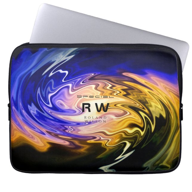 Twisting Liquid Multicolors Personalised Laptop Sleeve (Front)
