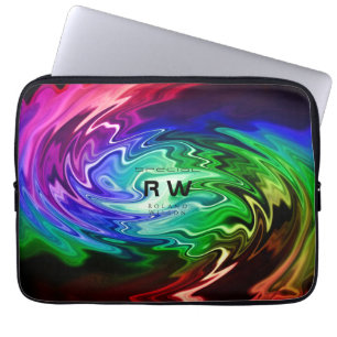 Twisting Liquid Multicolors Personalised Laptop Sleeve