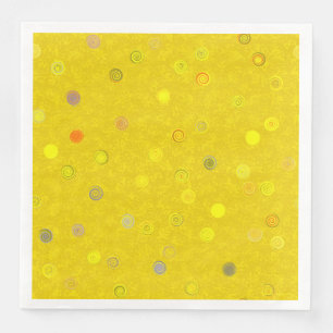 Twisty Polka Dot Spiral Yellow Paper Party Napkins