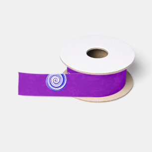 Twisty Polka Dot Spirals Purple Grosgrain Ribbon Satin Ribbon