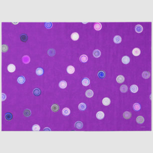 Twisty Polka Dot Spirals Purple Tissue Paper