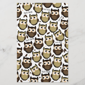 Twit twoo! cute owl pattern. stationery