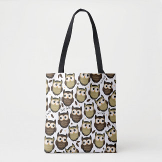 Twit twoo! cute owl pattern. tote bag