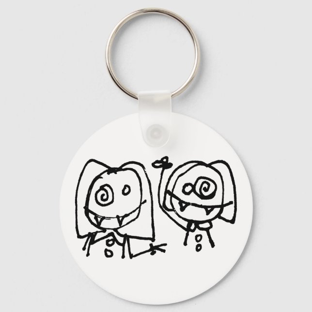 Twitarded Just Heads Keychain (Front)