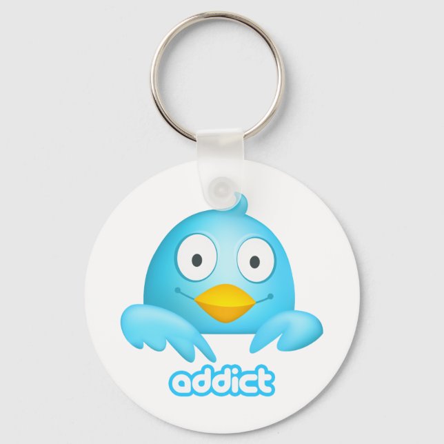 Twitter Addict Key Ring (Front)