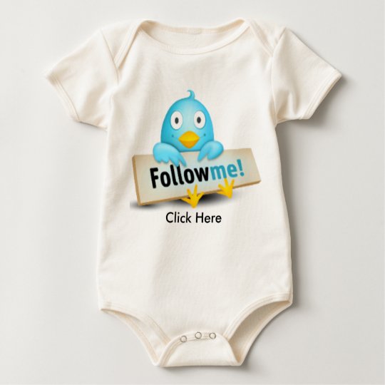 Twitter Baby Follow Me Baby Bodysuit