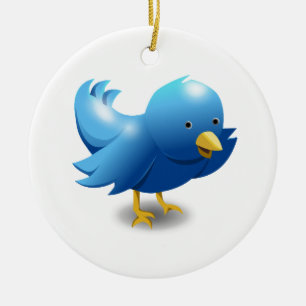 Twitter bird logo ceramic tree decoration