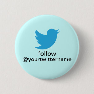 Twitter Button- Promote Yourself! 6 Cm Round Badge