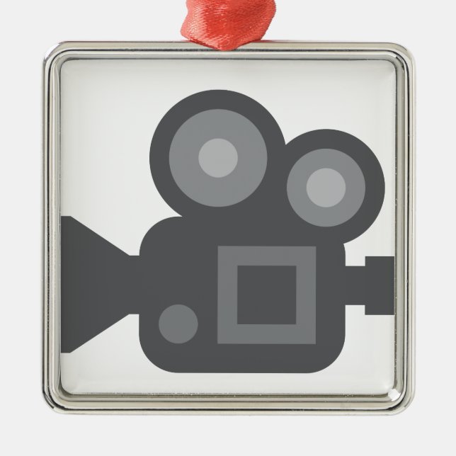 Twitter Emoji - Camera film making Metal Tree Decoration (Front)