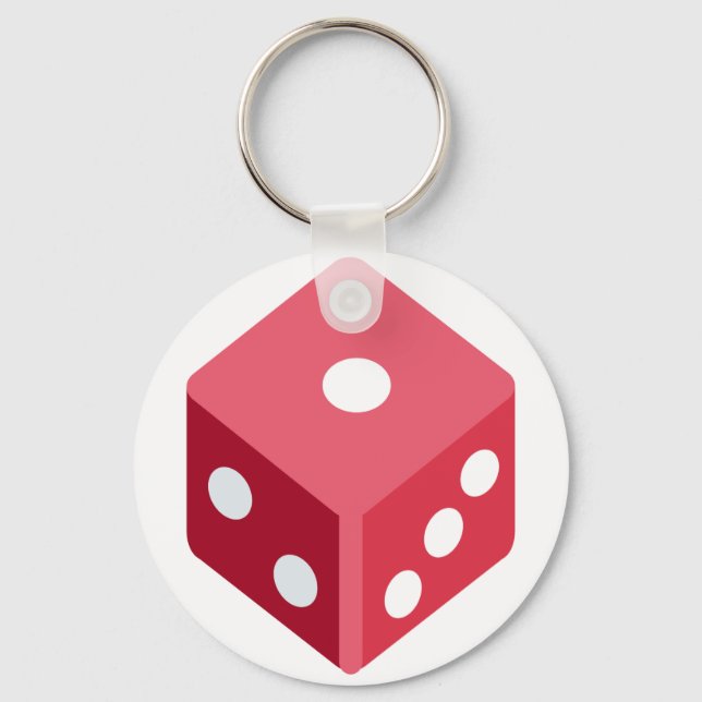 Twitter emoji - Red dice Key Ring (Front)