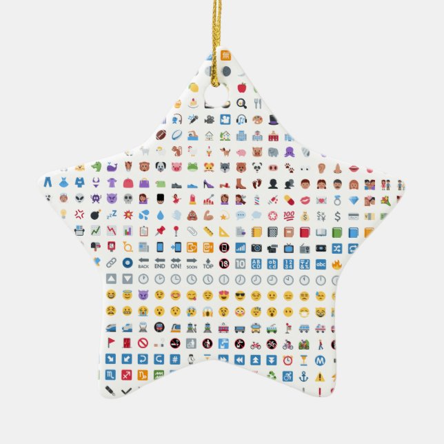 Twitter Emoji (Twemoji) Ceramic Tree Decoration (Front)